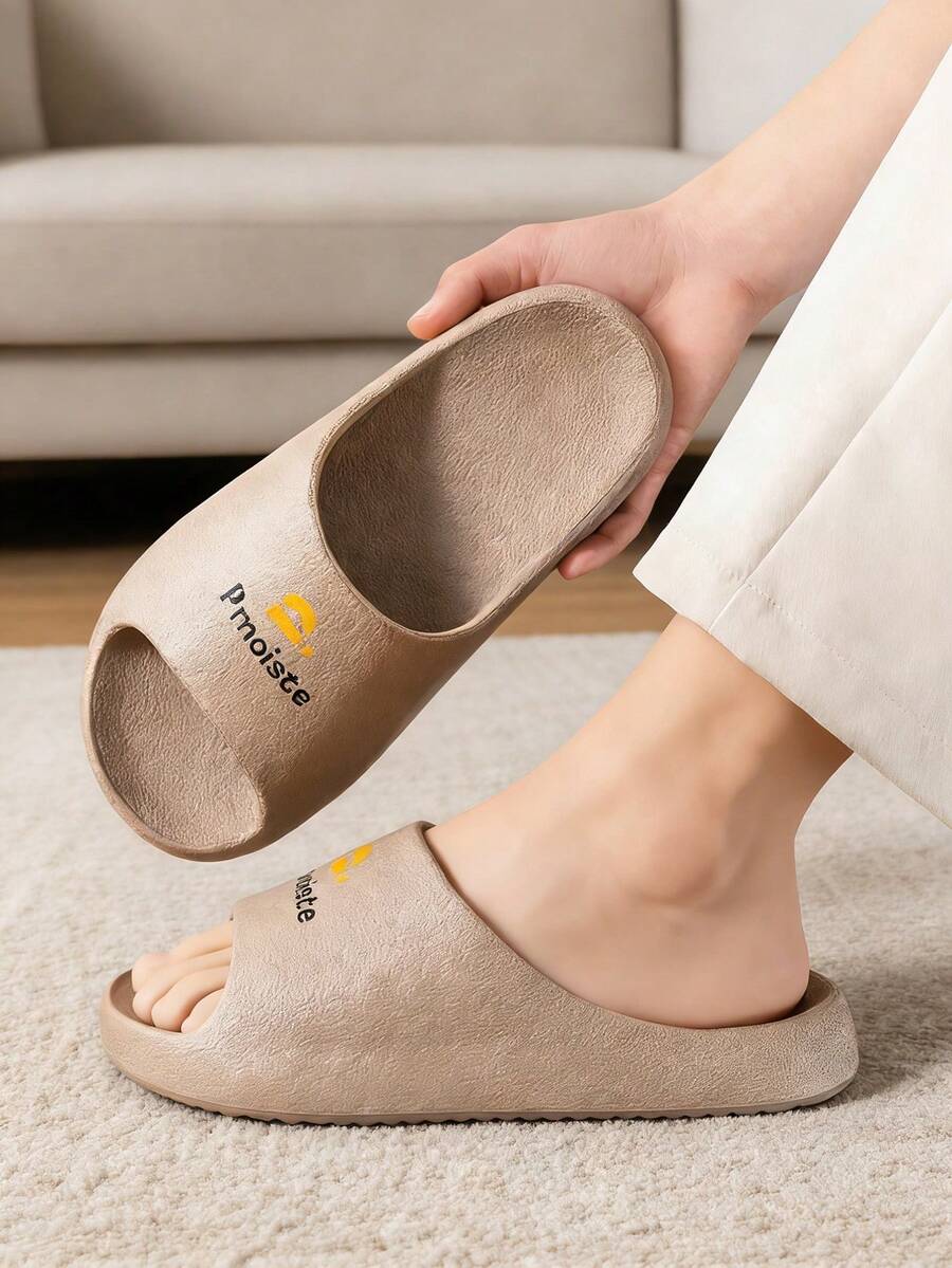 Sandalias deslizantes con patrón de piedra ensanchado Pmoiste, sandalias de ducha de moda EVA para mujeres y hombres, marrón - Marrón - Ver 1