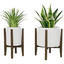 zxxBamworld - Soporte austable para plantas en interes soporte de bau para macs de inter estante moderno para macs de mediados de  apto para macs de 7.8 a 12 pulgadasEstante de plantas y mesa - Nuez - Ver 4