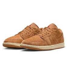Men's Jordan 1 Low SE Flax/Flax-Varsity Red-Muslin (HV4089 200) - Brown - View 4