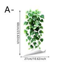 1/2pcs Reusable Green Vine Pattern Window Stickers, Double-Sided Static Cling PVC, Suitable For Glass Sliding Doors, Bedroom, Living Room And Home Decor - Window Stickers - View 6