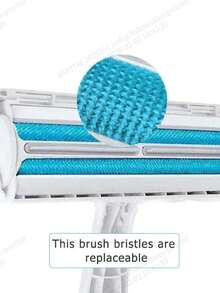 Multi-Functional Lint Roller, Clothing Sofa Carpet Hair Removal Tool, Replaceable Refill Roller Head, Powerful Lint Removal For Home Use On Clothing, Sofa, Bedding, Towels - Blue - View 3