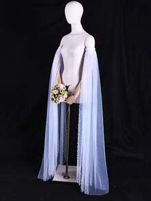 2pcs White Pearl Beaded Sleeve Cuffs, Floor Length Faux Pearl Bridal Gloves, Suitable For Wedding, Wedding Photography, Beach Vacation, Party Dress Accessories - 彩色 - 查看 10