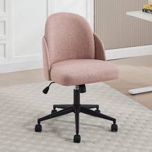Chairus 1PC Office Chair, Fabric, Adjustable 360° Swivel, Casters - 粉色 - 查看 5