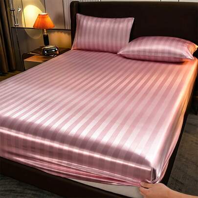 2/3 件套奢华缎面床上用品套装，床单套装，床罩套装，纯色防尘罩套装，柔软舒适的卧室床上用品套装，加厚床垫罩，1 个床垫罩 + 1/2 个枕套，床罩套装，适用于双人床、标准双人床、大号双人床、特大号双人床，超柔软透气，丝滑柔顺，抗皱，可机洗床单