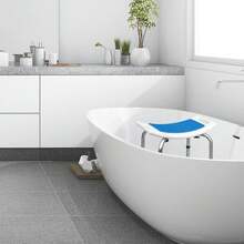 Adjustable Bath Chair Shower Stool Lightweight Bathtub Seat W/ Built-In Handle - B - View 4