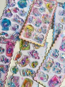 3D Water-Injection Foil Stickers, Dinosaur Cartoon 3D Water-Injection Raised Decorative Stickers For Scrapbooking, Shaker DIY - Multicolor - View 10
