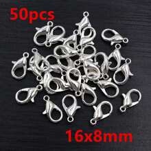 50pcs Small Alloy Lobster Clasp Hooks Connector For Necklace Bracelet Chain DIY Jewelry Making Accessories - Lobster Clasp - View 20