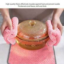 Multi-Functional Kitchen Cleaning Cloth, Super Absorbent Dish Cloth, Lint-Free & Reusable Kitchen Wipe, Kitchen Cleaning Towel, Oil-Resistant Dish Towel, Bowl Wipe, Cleaning Rag, Pineapple Grid Cloth - 4 Pieces In Pink, Green, Off-white, and Khaki (4pcs) - View 10