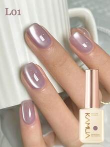 KAMUA 裸色水润猫眼凝胶指甲油套装 3 件装 陶瓷粉浅紫色珠光猫眼凝胶指甲油棒 需使用 UV/LED 灯固化 家用美甲沙龙设计 - 彩色 - 查看 2