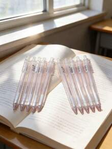 10支透明自动铅笔，包含5支0.5毫米和5支0.7毫米透明笔杆，学生考试文具，轻巧便捷，返校必备 - 0.5mm+0.7mm套裝 - 查看 4