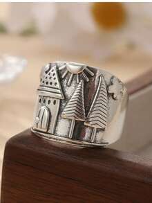 Cincin Pasangan Tembaga Buatan Tangan Antik, Cincin Kenangan, Cincin Hadiah, Cincin Pernikahan Bohemian - Perak - View 8