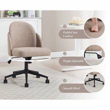 Chairus 1PC Office Chair, Fabric, Adjustable 360° Swivel, Casters - Khaki - View 7