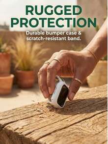 1Set White Green Silicone Watch Strap & Watch Case Compatible With IWatch 38mm 40mm 41mm 42mm 44mm 45mm , Wild Luxury Style Fashion Smart Watchband & Watch Protective Cover Compatible With Apple Watch Series 8 7 SE 6 5 4 3 2 1, Unisex White Watch Band & Watch Accessories Compatible With IWatch - Green - View 5