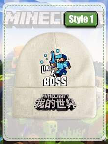 Minecraft Beige Winter Beanie Bundle – Exclusive Pixel Art Designs, 5 Styles Including Character Scenes, Mob Faces & Battle Prints, Ideal For School, Ski Trips & Birthday Gifts, A Fun, Stylish Addition To Any  Fan's Wardrobe - Multicolor - View 15