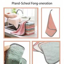 Multi-Functional Kitchen Cleaning Cloth, Super Absorbent Dish Cloth, Lint-Free & Reusable Kitchen Wipe, Kitchen Cleaning Towel, Oil-Resistant Dish Towel, Bowl Wipe, Cleaning Rag, Pineapple Grid Cloth - 4 Pieces In Pink, Green, Off-white, and Khaki (4pcs) - View 3