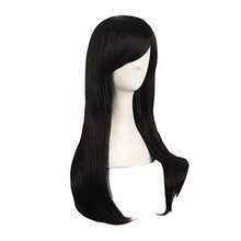 24 Inch/60cm Side Bangs Stylish Long Great Wavy Curly Cosplay Party Wig In Black For Costume Events Stage Performances And Themed Gatherings Ideal For Dramatic Looks And Creative Expressions - -黑色的- - 查看 2