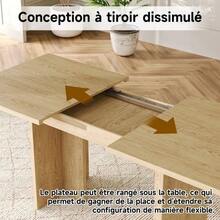 Extendable Dining Table, 140/180*80 Cm, Suitable For 6-8 People, Rectangular Shape, Thickened Tabletop, Simple Style, Table For Dining Room, Kitchen, Living Room - Ek - View 10