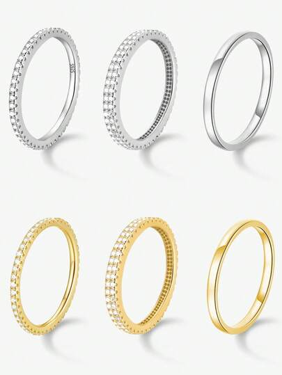 1Pair 925 Sterling Silver Double Row Full Diamond Rings For Women Fit Earring Fine Engagement Anniversary Wedding Jewelry Fashionable And Exquisite Shiny Crystal Earrings Fine Jewelry