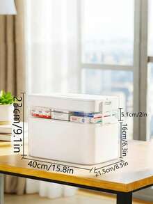 1/2/3/4/5layers Medicine Organizer - Portable Medicine Cabinet With Leather Handle, Empty First Aid Kit For Home Organization Must, School, Dormitory, Travel, RV, Dorm, Ideal Elderly Gift - White - View 11