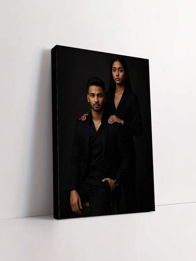 Customizable Family Photo Canvas Painting With Frame, Personalized Family Canvas Painting, Printed Market Custom Canvas Painting, Multifunctional, Reusable, Exquisite Decoration, Fashionable