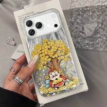 God of Wealth For  17 17IR 16 16E 15 14 13 12 11 Pro Mx 16 15 14 Plus Fether   Grdient IMD  with Cler Frme Full Body Shockproof Soft Edge Slim Fit Fshion   Cover - DKYSK-Little Feather-IXTOEYDios de la riqueza - Ver 2