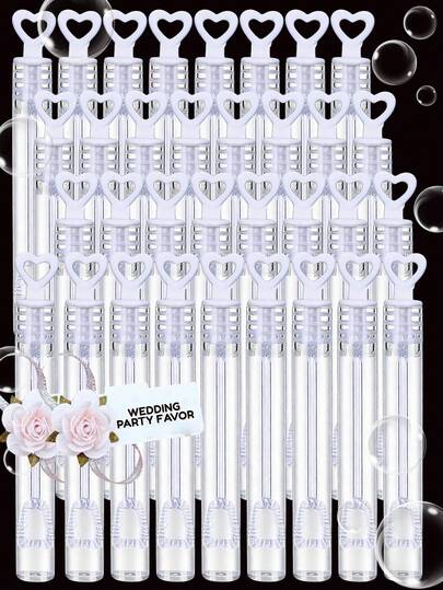 10~100PC Mini Heart Shape Tube Bubble Wand Wedding Gifts For Guests Birthday Party Decorations
