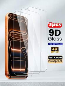 3pcs/Pack High Definition Screen Protector Compatible With IPhone 17 Pro Max/17/17Air/17Pro/16/16Plus/15Pro/14/13, Shatterproof Tempered Glass [9H Hardness] [99.99% High Transparency] [Compatible With Phone Cases] - Clear - View 44