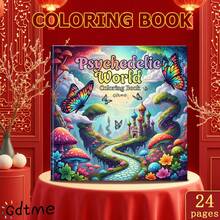1 Pieza Libro de colorear para adultos cuidadosamente elaborado, con líneas sencillas fáciles de colorear, ayuda a aliviar el estrés, 24 páginas, cubierta de papel perla, adecuado como regalo de cumpleaños, aniversario, Pascua, regreso a la escuela para familiares y amigos, tamaño 7.9x7.9 pulgadas, artículos de papelería, decoración del hogar - Hermoso libro para colorear - Ver 14