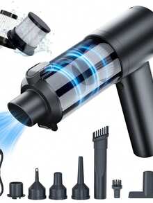 4 In 1 Cordless Vacuum Blower, 18000Pa Strong Suction, Silent Brushless Motor, Dual Speed, USB Fast Charging, Handheld Vacuum For Home Car Office, Multi Accessories Included - Black - View 11