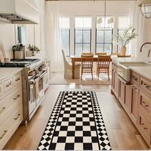 1 件黑白条纹长方形印花地毯，适用于卧室、浴室、厨房、走廊、客厅、洗衣房、玄关。 - C - 查看 2