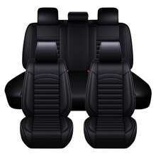 5-Seat Car Seat Covers Full Set Breathable Faux Leather Airbag Compatible Easy To Install Clean Universal Auto Accessories All Season Universal Fit For Sedans, SUVs, And Hatchbacks Auto Parts Interior Decoration - màu đen - Xem 8