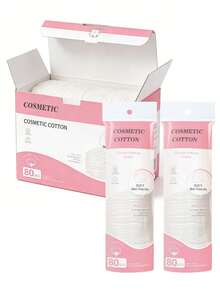 有机棉圆形卸妆棉，低过敏性，不掉毛，面部去角质清洁棉 - 白色 - 查看 1