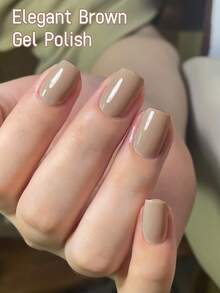 Sơn móng tay dạng gel màu nâu, bán vĩnh cửu, 15ml, có thể tẩy bằng dung dịch UV LED, tự làm tại nhà, thích hợp cho mùa đông. - Màu Khỏa thân - Xem 4