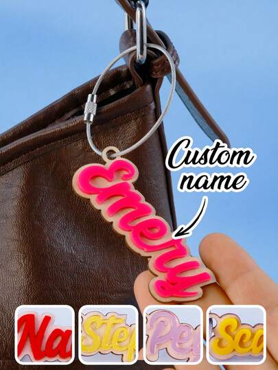 Custom Name Keychain For Bags And Keys, Custom Keychain, Personalized Colorful Letter Key Chain As Stylish Bag Charm, Y2k Accessory, Customized Daily Carry Essential, Customizable Gift Idea For Birthdays, Keychains, Anniversary, Friend, Family