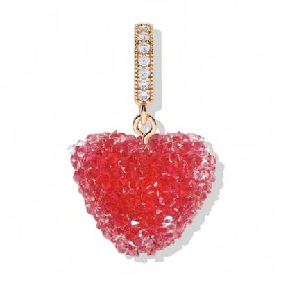 Accesorios colgante de collar con forma de corazón de colores macaron de acrílico elegante y de moda, joyería de mujer para el Día de San Valentín, accesorio para collar de boda con forma de corazón para el verano y la playa