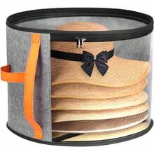 Caja de almacenamiento transparente, organizador de sombreros para armario, funda para sombreros con asas de transporte, bolsa para sombreros - por defecto - Ver 1
