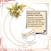 6.9ft Golden Moon Wedding Arch Backdrop Stand, Metal Crescent Moon Arch For Wedding Ceremony, Bridal Shower, Birthday Party, Anniversary Backdrop Decoration, Indoor & Outdoor Use,Halloween Decoration - 金色的 - 查看 5