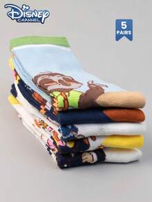 Disney 1/5比例迪士尼成人双包装袜子，成人中筒袜，韩国卡通，四季皆宜，成人尼克和朱迪卡通人物袜子 - 彩色 - 查看 6