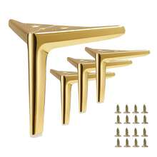 kumlioon 4 piezas Patas de mueble de metal dorado de 6 pulgadas, pies de mueble triangulares de alta resistencia, patas de repuesto modernas para bricolaje, adecuadas para gabinetes, sofás, sillas - Multicolor - Ver 1