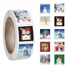 500张雪人贴纸卷，可贴于水瓶、10种不同款式，适用于派对、墙面、剪贴簿、信封、生日贺卡等。 - 隨機風格 - 查看 8