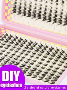 252 Clusters New Star 3D Fluffy Thick Lightweight Wispy Lashes, Multi-Styling Effects, DIY Freely, Cartoon Lashes, Natural Soft, Eyelash Extension, Reusable Easy To Apply, Suitable For Daily, Party, Date All Occasions - D - View 4