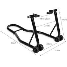 COSTWAY Portable Steel Motorcycle Stand Sport Bike Rear Wheel Lift, Black - Black - View 2