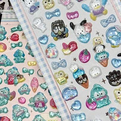 适用于桌面、手机壳、杯子等DIY装饰贴纸，卡通可爱贴纸，学校奖励贴纸，女生浮雕贴纸，可爱贴纸，玩具，手机装饰小图案，精致外观，水晶树脂手工教育奖励贴纸，手机相册贴纸，闺蜜浮雕宝石贴纸，水钻手机壳装饰贴纸，可爱DIY手工日记贴纸，卡通可爱创意贴纸，手机贴纸，日系漫画创意装饰手机壳行李箱贴纸（部分款式存在色差，随机发货）
