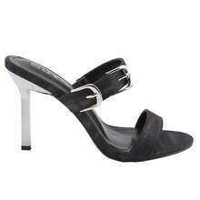 Buckle Charm: Dual Strap Heeled Mules  Beach    Buckle    Beach - màu đen - Xem 2