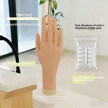 用于美甲练习的柔软灵活假手模型，美甲工具展示 - 彩色 - 查看 9
