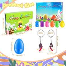 24-120pcs Mini Jesus Key Chains, Jesus Loves You Mini Jesus Figurines, Suitable As Church Baptism Gifts, Easter Egg Fillers, Etc. Twist-Open Easter Egg Surprise Boxes, Easter Party Favors, Classroom Souvenirs. - Multicolor - View 4
