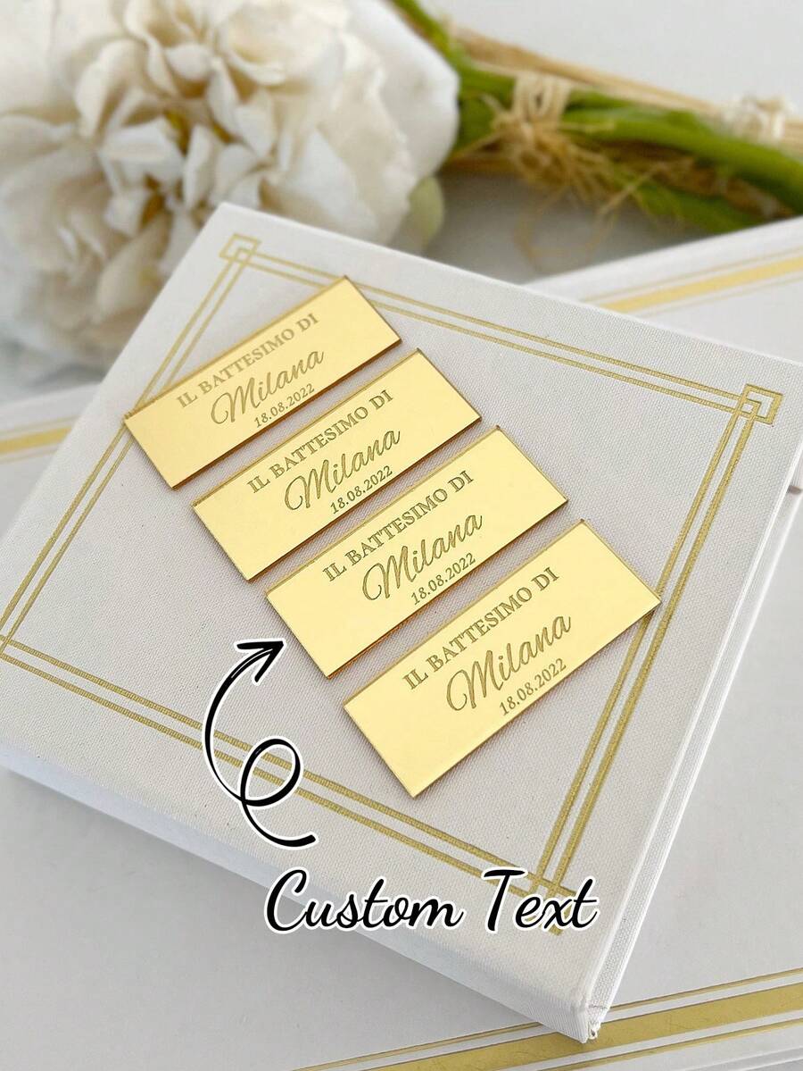 2/10/20/50pcs Custom Wedding Favors Name Tags Gold Acrylic Tag Reception Token Baby Shower Tags Thank You Gift Engagement Celebration Personalized Favor Tags Christmas Party Bridal Shower Gifts - Multicolor - View 1
