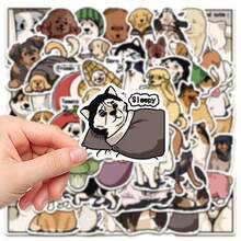50 Peças Adesivos Decorativos de Cachorro Fofo Pintados à Mão para Capa de Celular, Laptop, Copo de Água, Carro, Bicicleta - Multicolorido - Visão 5