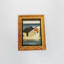 1pc Funny Hakimi Fridge Magnet, Black Cat Riding Shark Wooden Mini Decorative Painting, Wooden Fridge Magnet, Ocean Adventure Themed Home Decor, Amusing Kitchen Accessory - Multicolor - View 10