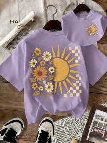 Áo thun nữ tay ngắn cổ tròn màu trơn, dáng rộng, 100% cotton, mềm mại và thoải mái, phong cách thường ngày, thời trang đường phố, họa tiết hoa và nắng vui nhộn, áo mùa hè, áo nữ, áo thun nữ, áo kiểu nữ, áo len, áo nỉ nữ, quần áo nữ, áo kiểu nữ thanh lịch, trang phục mùa hè cho nữ, quần áo mùa hè cho nữ, thể thao, áo mùa hè, áo thun tập gym cho nữ, áo thun cơ bản, áo thun tay ngắn cho nữ, mùa hè, Romwe, trang phục lễ hội cho nữ, Y2K, áo thun mùa thu đông vui nhộn, kỳ nghỉ, bãi biển, thường ngày, quần áo thập niên 90, áo dễ thương, quần áo lễ Phục sinh cho nữ, lễ hội hóa trang, mọi mùa, văn phòng/phòng khách/nhà/thể thao ngoài trời/đơn giản, trang phục phương Tây cho nữ, áo màu tím nhạt. - Màu tím nhạt - Xem 1